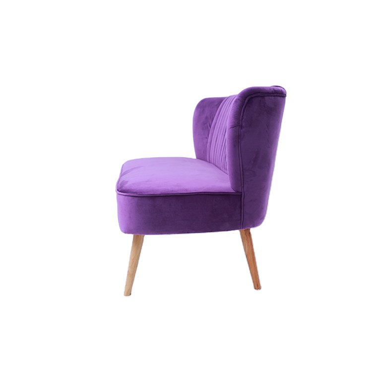 Purple 2-Seater Tufted Fabric Sofa Set for Living Room Bedroom Hotel Villa Mall & Hospital Use Small Purple Upholstered Sofas