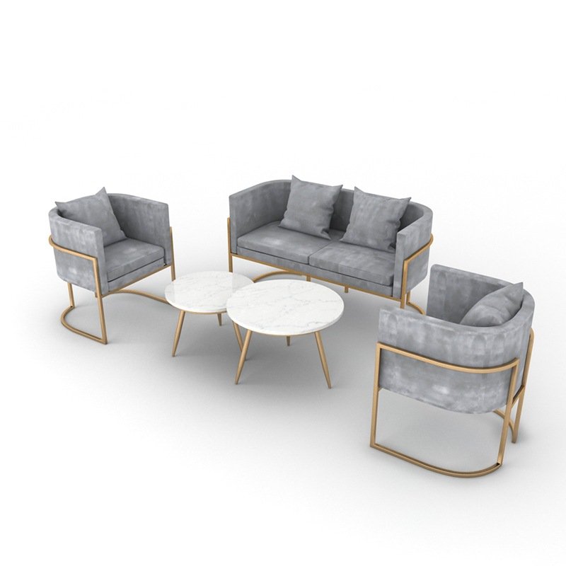Nordic Pink Modern Luxury Living Room Sofa Set Grey Velvet L-Shape Sectional with Corner Fabric Lounge for Home & Office