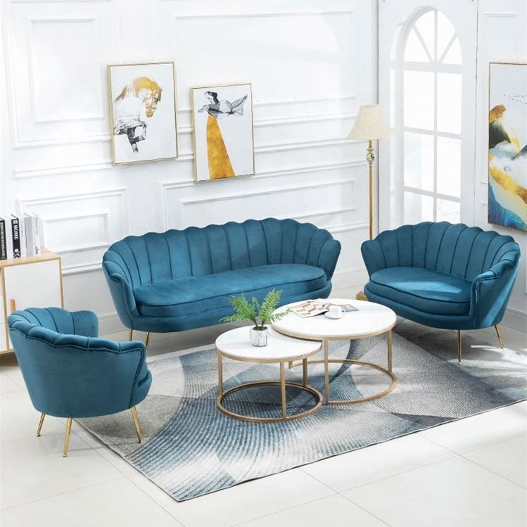 2024 YOUTAI Hot Selling Modern Color Velvet Beauty Salon Clothing Store Living Room Sofa Set