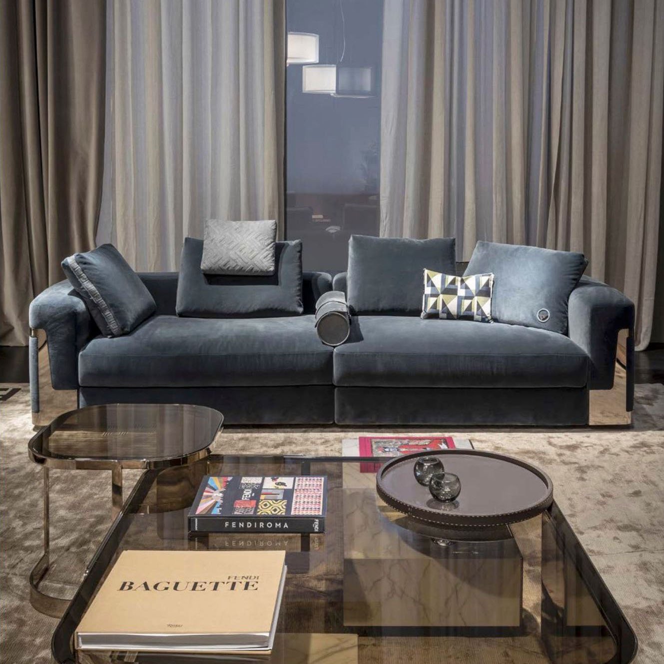 Customized microfiber fabric modular sofa modern light luxury metal living room furniture luxury couch soft sectional sofa