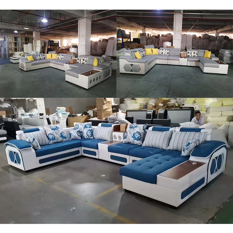 Custom Sectional Synthetic Leather Sofa Set Furniture Living Room Sofas
