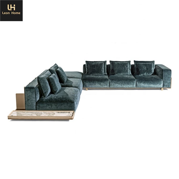 Latest designs three seater luxury velvet fabric couch living room sofas furniture for home