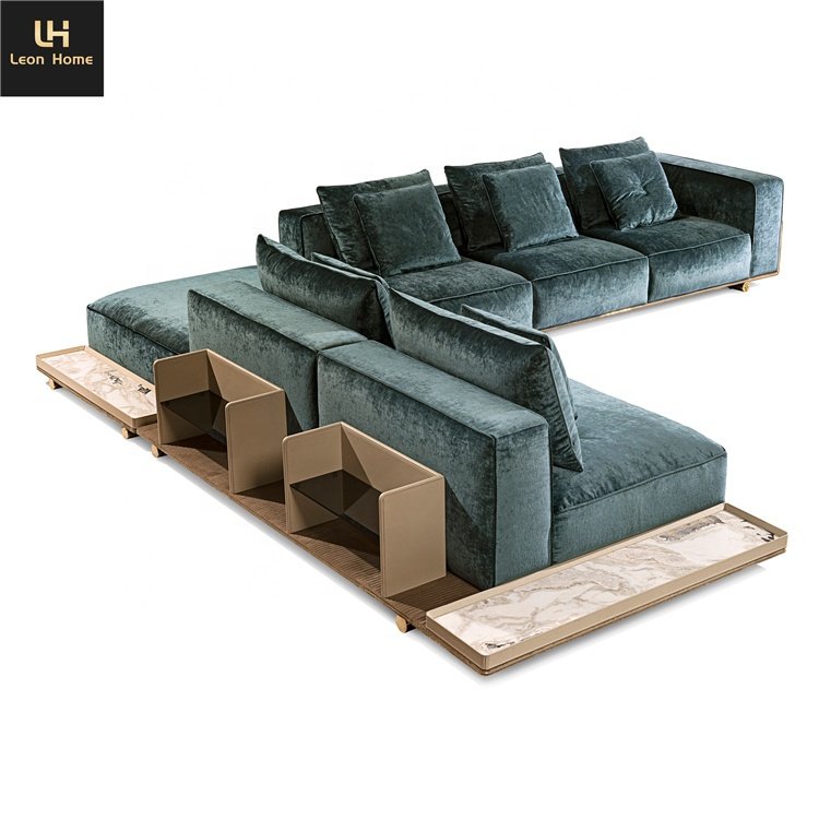Latest designs three seater luxury velvet fabric couch living room sofas furniture for home