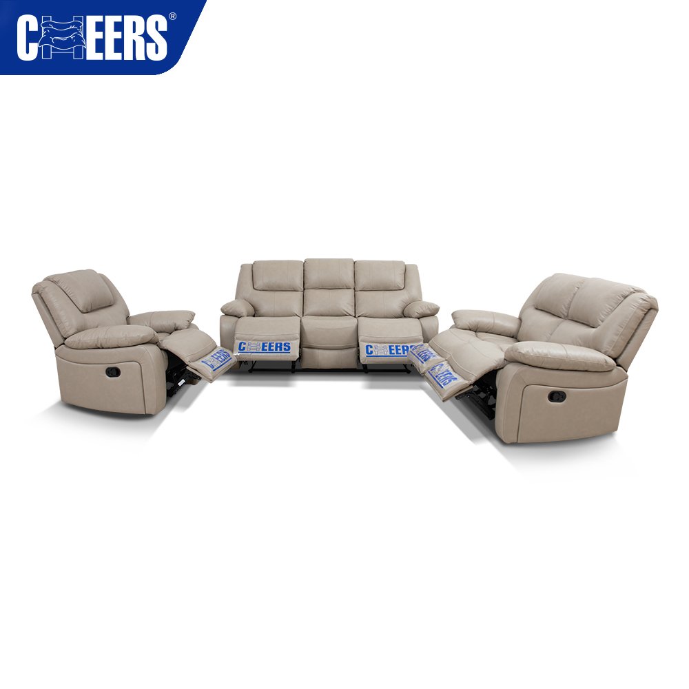 MANWAH CHEERS Manual 3 2 1 Luxury Fabric Recliner Sofa Set Furniture for Living Room Home Furniture