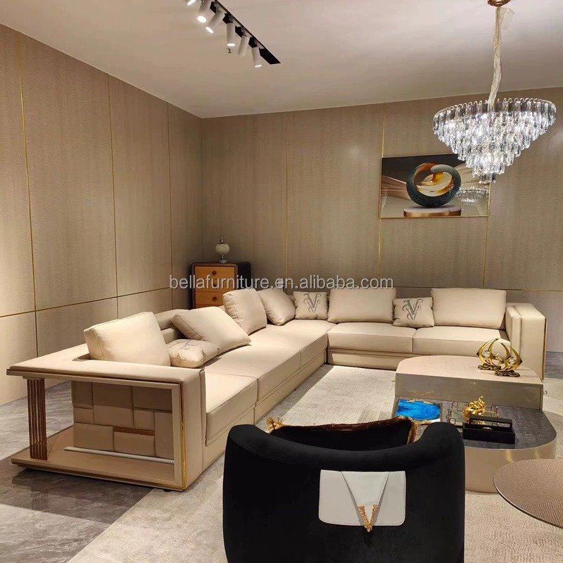 Luxury Custom Made Modern Villa Furniture Indoor Design Modular Sectional Sofa Set for Living Room or Office & Apartment