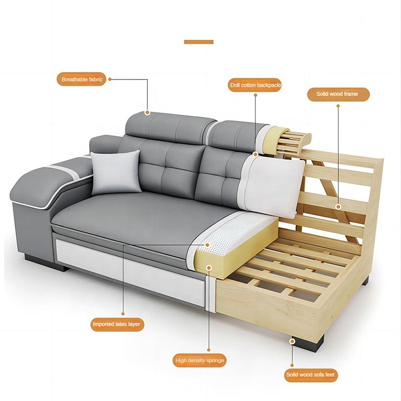 2024 hot selling modern luxury fashion design 7 seater fabric leather sofa set living room furniture