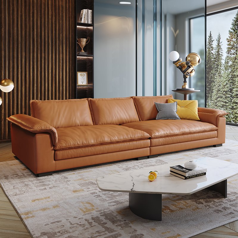 wholesale OEM genuine leather sofa 3 seater white couch living room sofas set sitting room furniture living room sofa