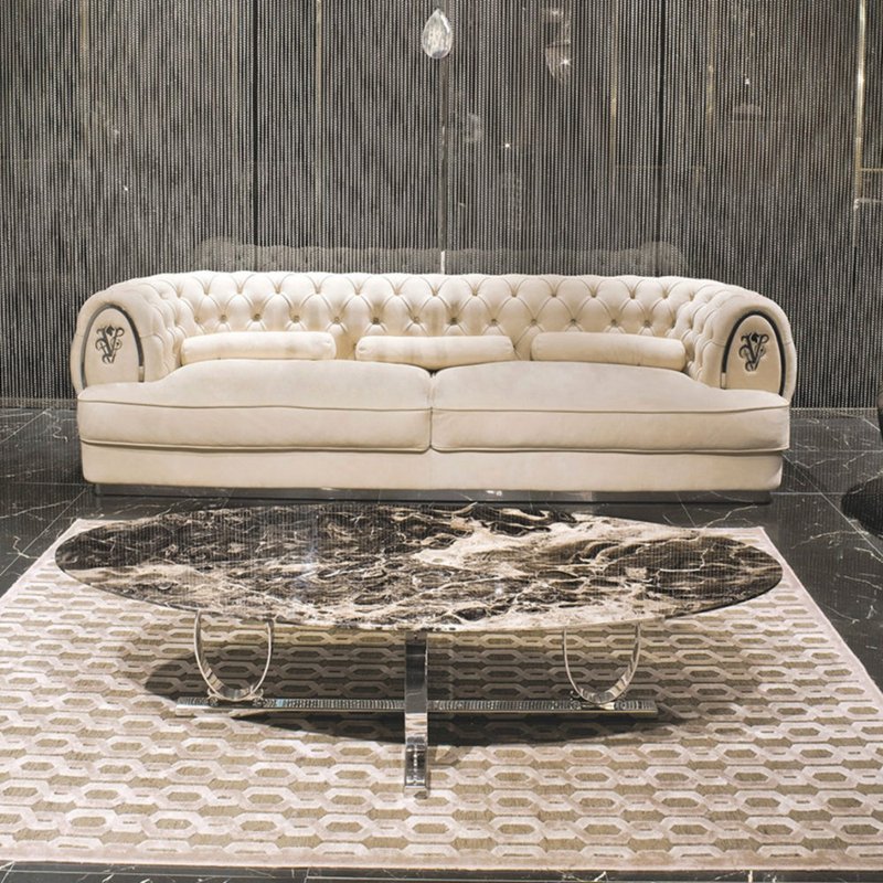 Luxury design canap hotel villa sofa chesterfield living room furniture synthetic leather sofa set furniture