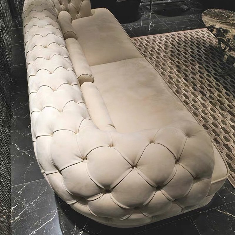 Luxury design canap hotel villa sofa chesterfield living room furniture synthetic leather sofa set furniture