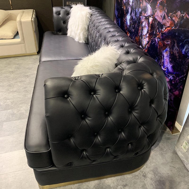 Luxury design canap hotel villa sofa chesterfield living room furniture synthetic leather sofa set furniture
