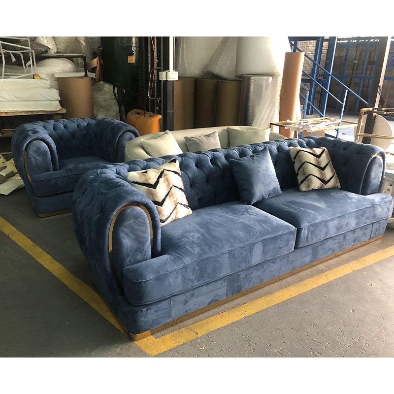 Luxury design canap hotel villa sofa chesterfield living room furniture synthetic leather sofa set furniture