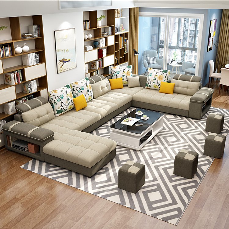 Factory Direct Price Sofa Customize High Density Sponge Fashion Fabric Living Room Furniture Sofa