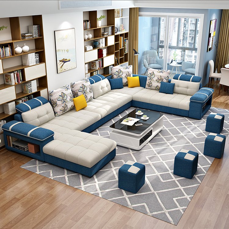 Factory Direct Price Sofa Customize High Density Sponge Fashion Fabric Living Room Furniture Sofa