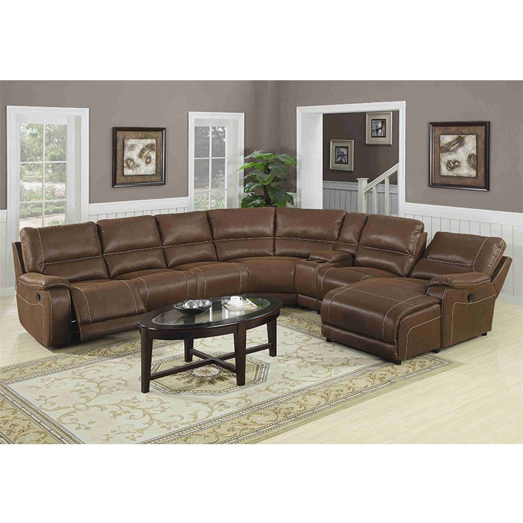 Frank Furniture 7 Seater Luxury Air Leather Leisure Recliner House Furniture Sofa Set Living Room Modern