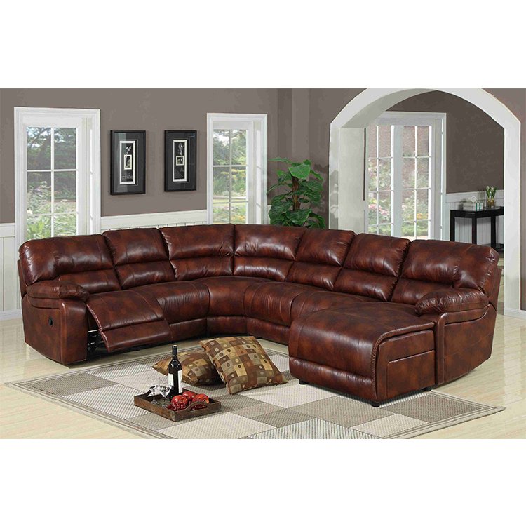 Frank Furniture 7 Seater Luxury Air Leather Leisure Recliner House Furniture Sofa Set Living Room Modern
