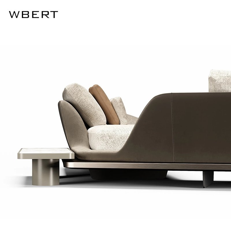 WBERT Italian Designer Curved Luxury Sofa Special-Shaped Large Flat Villa Corner Sofa Chair Customizable Living Room Sofas