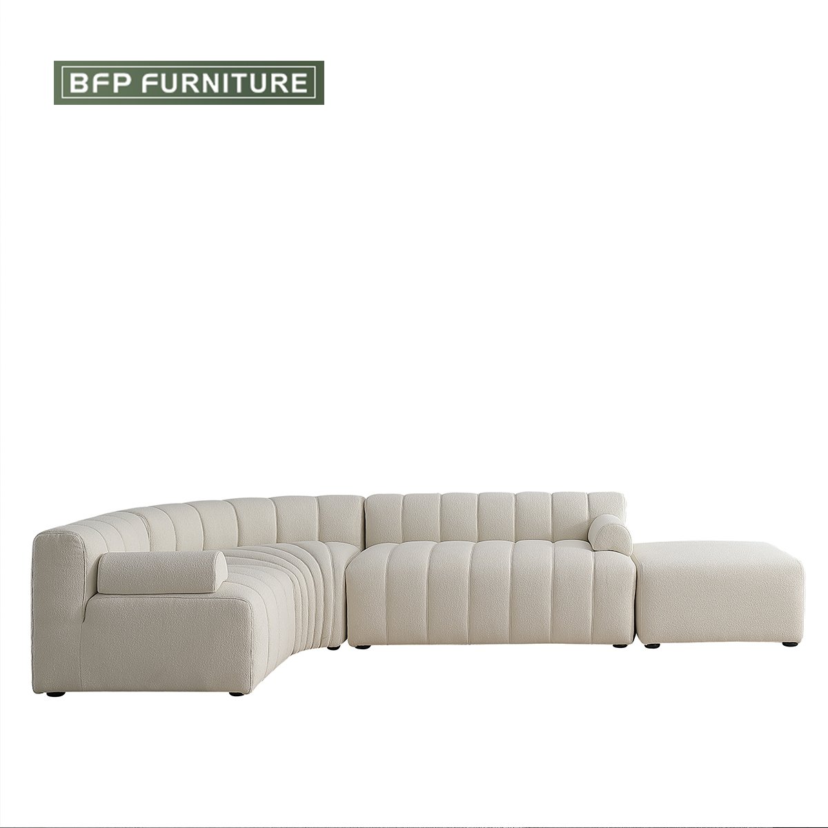BFP Home Italian Modern Style Furniture Living Room Sofa Solid Wood Frame Cotton Fabric Uphplystery Modular DIY Sofa Set