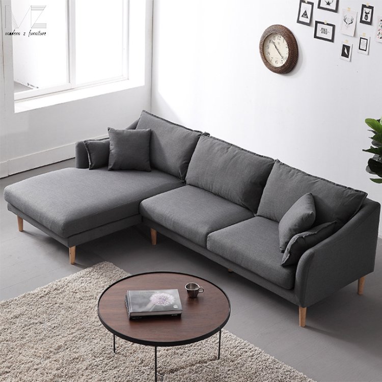 Top Quality Modern Home Furniture Application New L Shaped Velvet Fabric Upholstered Corner Living Room Sofas