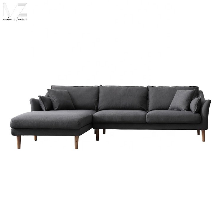 Top Quality Modern Home Furniture Application New L Shaped Velvet Fabric Upholstered Corner Living Room Sofas