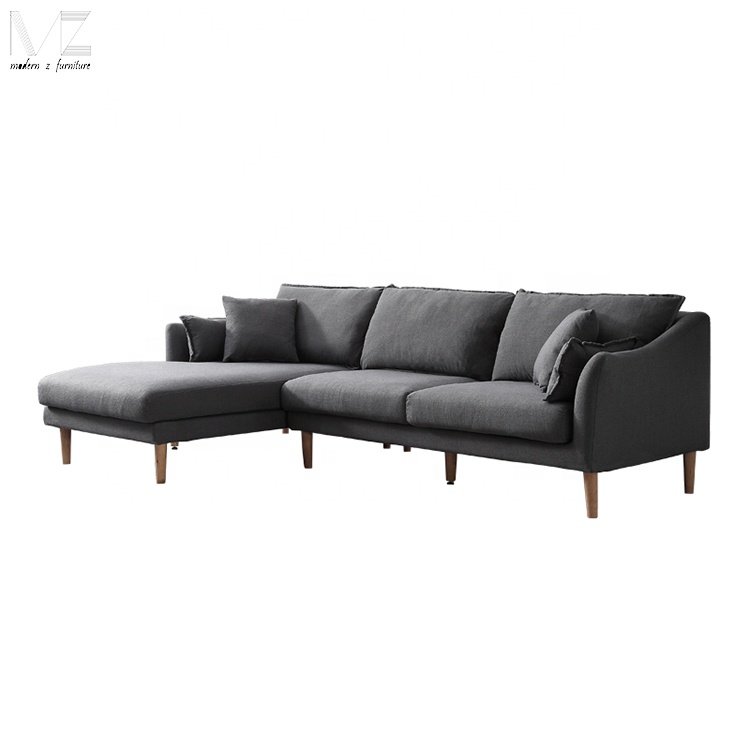 Top Quality Modern Home Furniture Application New L Shaped Velvet Fabric Upholstered Corner Living Room Sofas