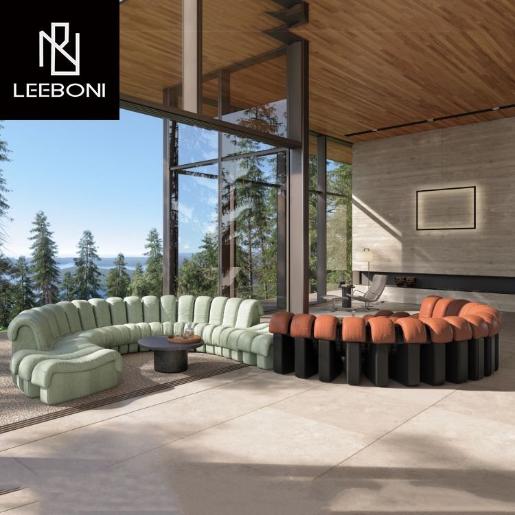 Latest Popular Modern Furniture S Shape Free Combination Italian Velvet Fabric Long Sofa Living Room Sofa