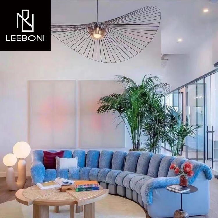 Latest Popular Modern Furniture S Shape Free Combination Italian Velvet Fabric Long Sofa Living Room Sofa