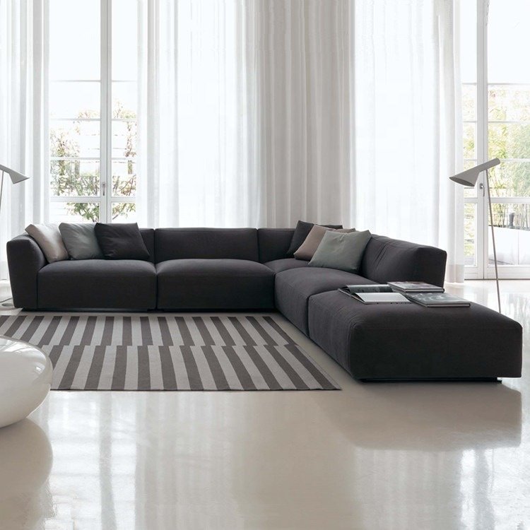 Modern style soft sofa stain resistant sofa fabric minimalist design living room sofa furniture set