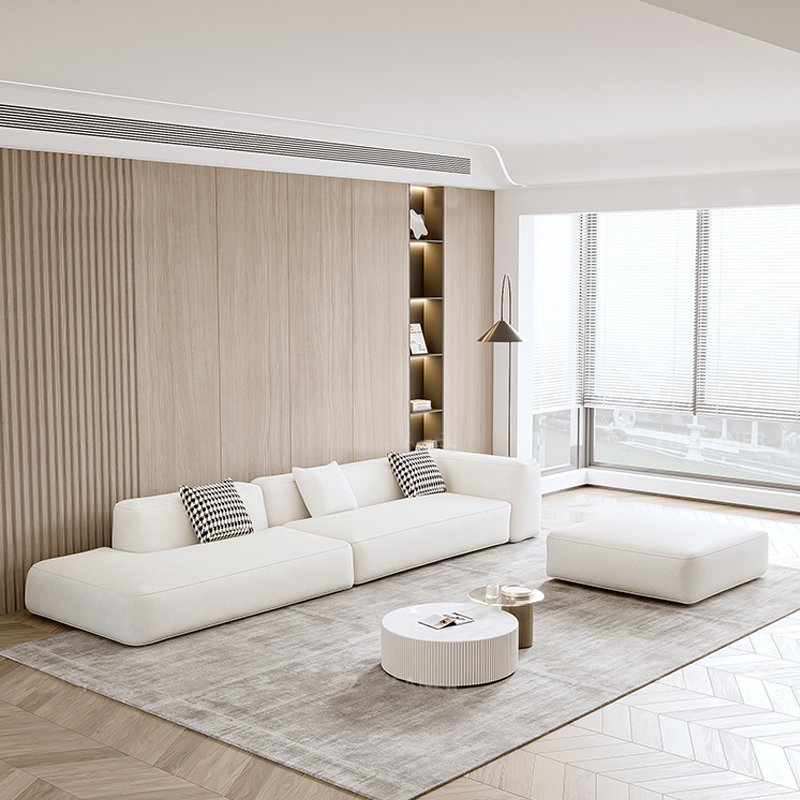Modern Nordic Leather Boucle Fabric Modular Sofas Sets Couch Living Room Sofas Simple Sectional Corner Sofa