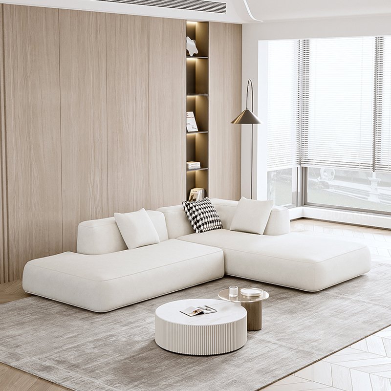 Modern Nordic Leather Boucle Fabric Modular Sofas Sets Couch Living Room Sofas Simple Sectional Corner Sofa