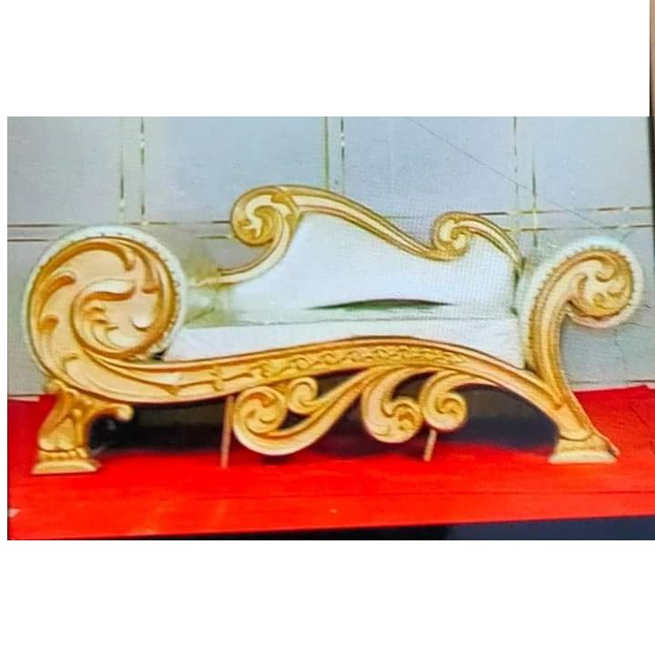 Hot Selling White Wedding Sofa Velvet Wedding Sofa Hotel Royal Golden Event Throne High Back Wedding Sofa for Bride and Groom