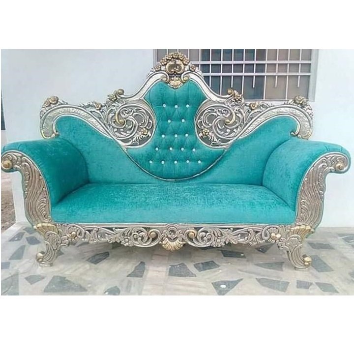 Hot Selling White Wedding Sofa Velvet Wedding Sofa Hotel Royal Golden Event Throne High Back Wedding Sofa for Bride and Groom