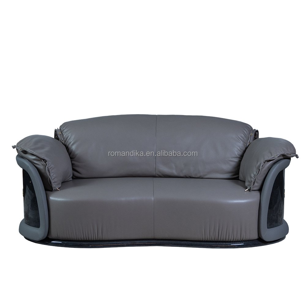 Luxury Solid Wood Frame Top High End Leather Living Room Sofas And Sofa Set Furniture Living Room