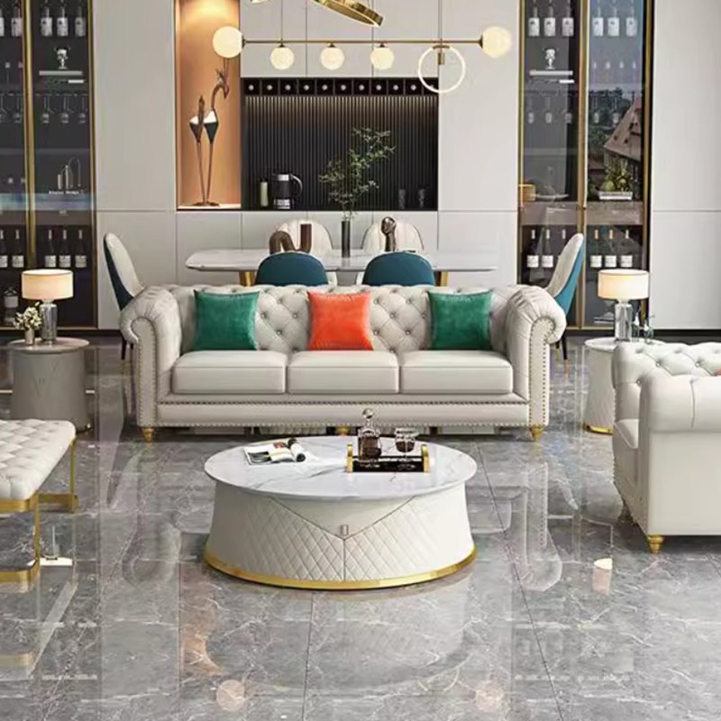 Modern minimalist light luxury style designer furniture luxury fashion selling set leather sofa living room sofa