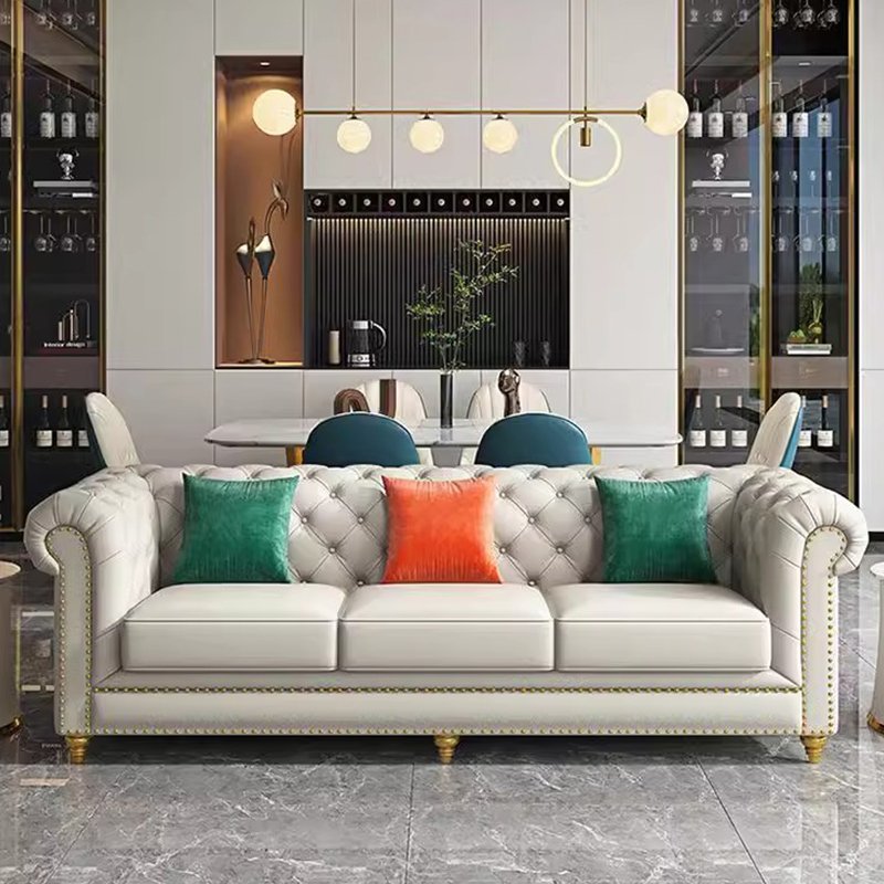 Modern minimalist light luxury style designer furniture luxury fashion selling set leather sofa living room sofa