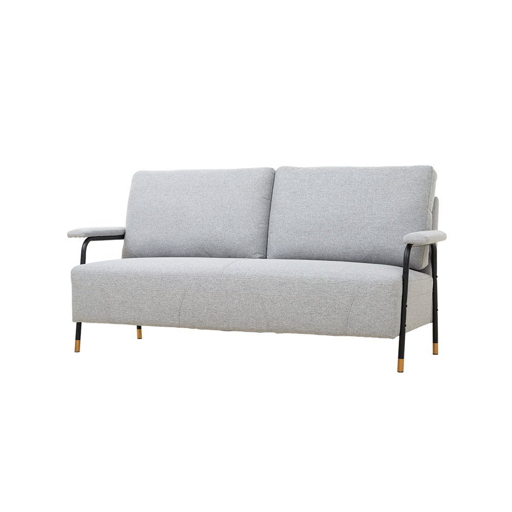 Metal arm mix wood structure upholstered sofa modern simple wind living room sofa set