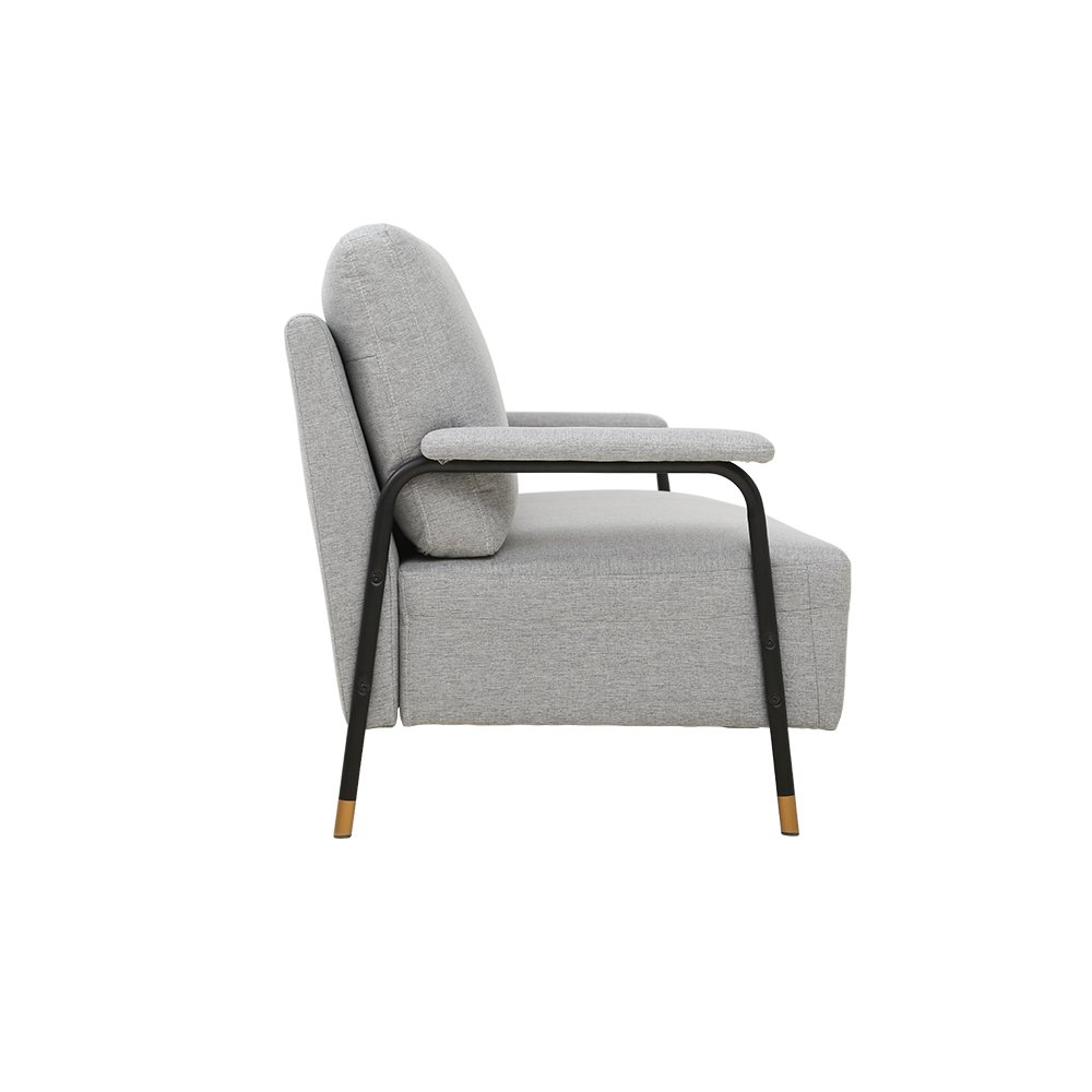 Metal arm mix wood structure upholstered sofa modern simple wind living room sofa set