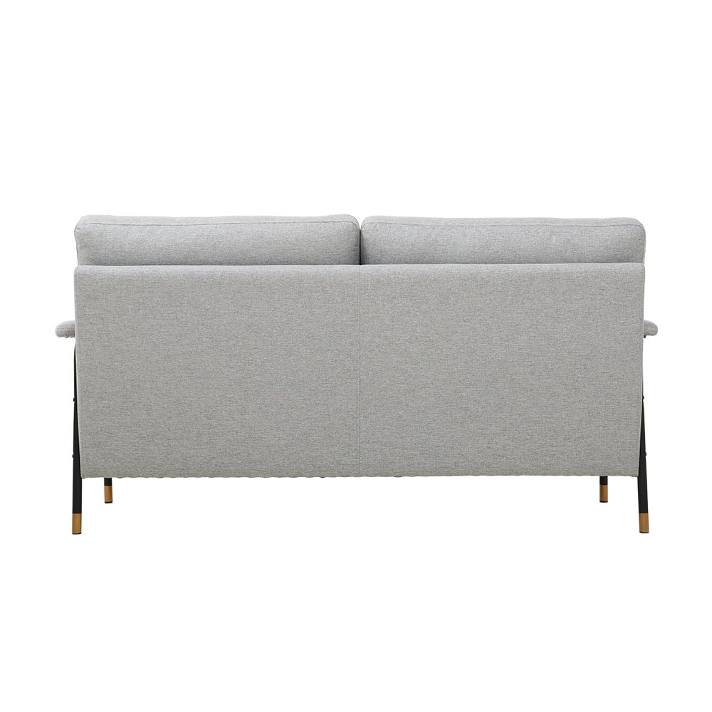 Metal arm mix wood structure upholstered sofa modern simple wind living room sofa set