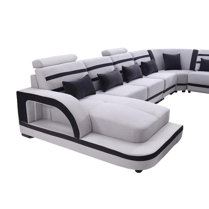 With USB fabric combination sofa set furniture living room fabric large functional sofa with audio
