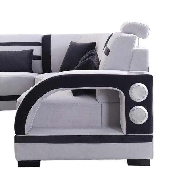 With USB fabric combination sofa set furniture living room fabric large functional sofa with audio