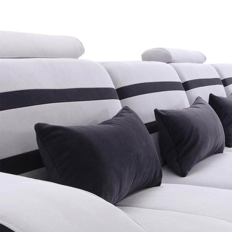 With USB fabric combination sofa set furniture living room fabric large functional sofa with audio
