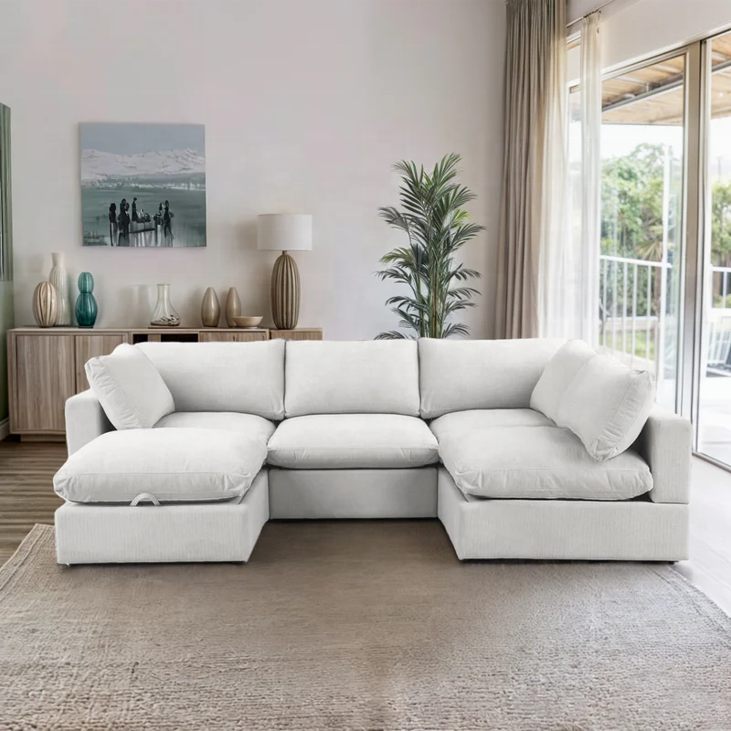 modern luxury customize color washable covers 5 piece corner sofa modular couch living room sofa for home
