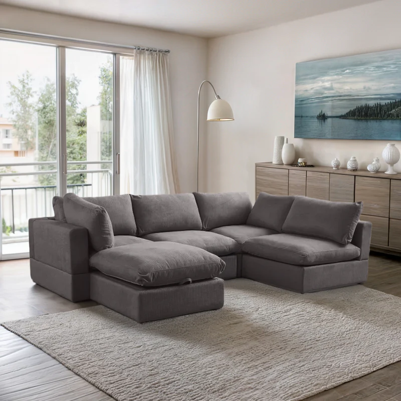 modern luxury customize color washable covers 5 piece corner sofa modular couch living room sofa for home