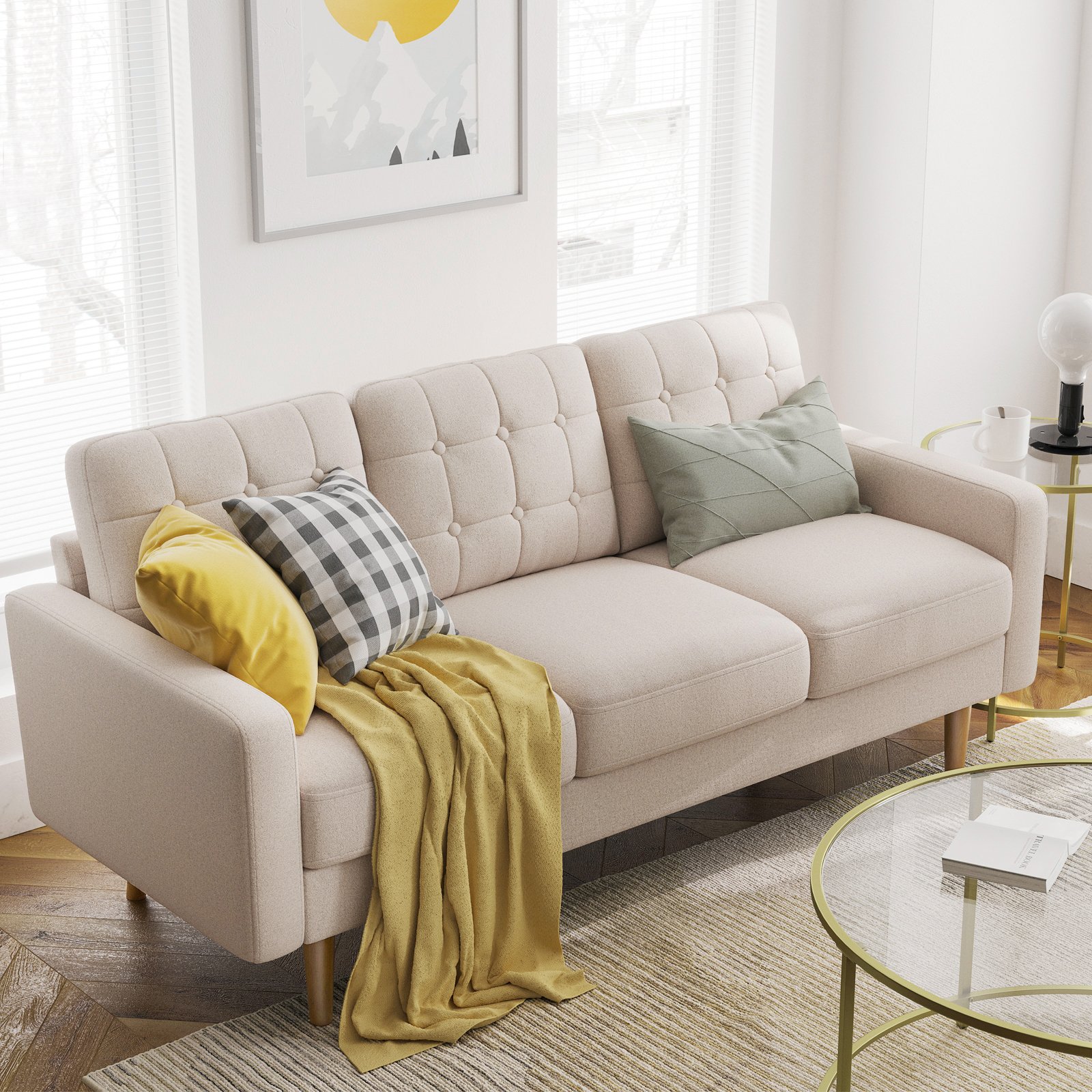 VASAGLE Furniture Factory Living Room Sofa 2 Seaters Velvet Surface Couch Designs sofas