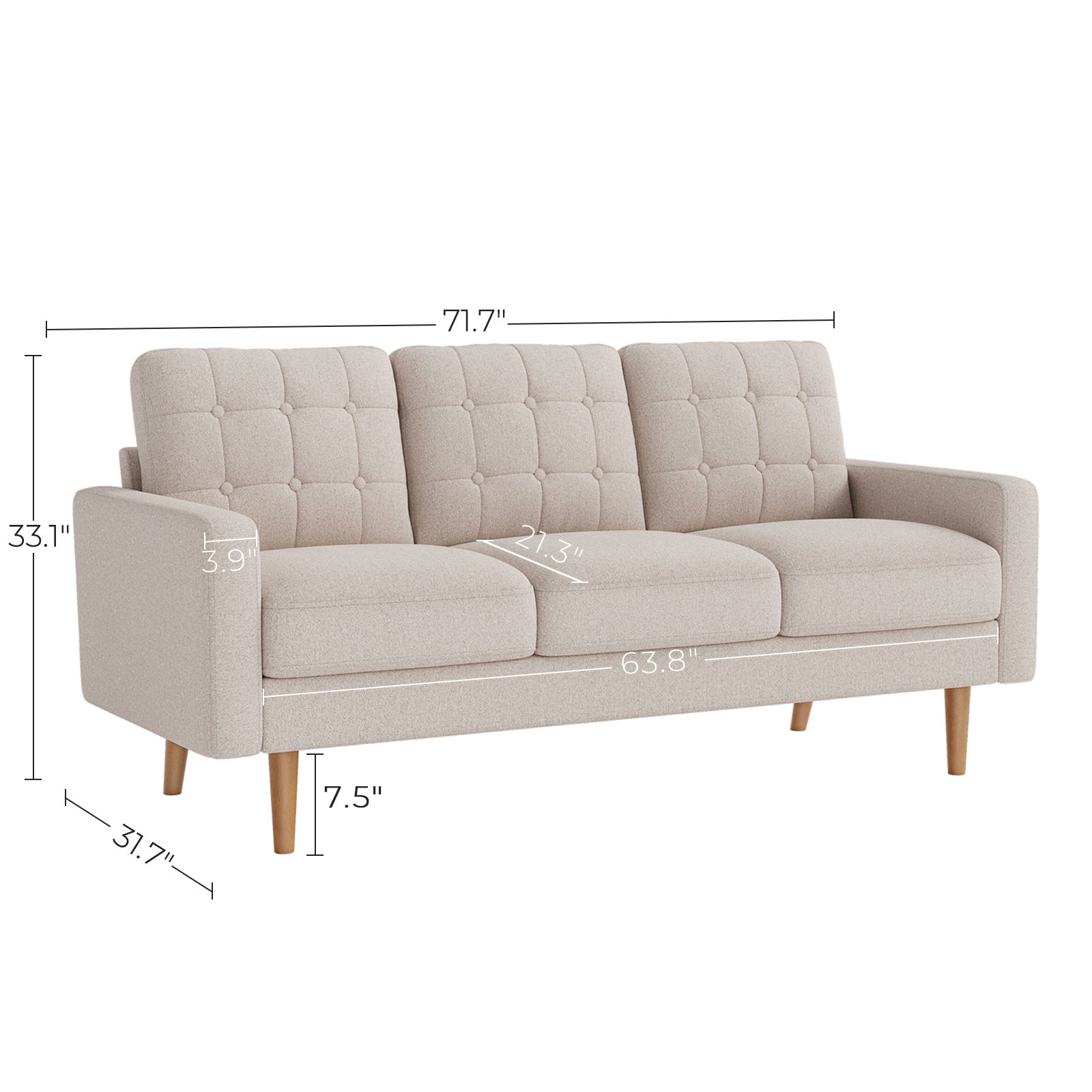 VASAGLE Furniture Factory Living Room Sofa 2 Seaters Velvet Surface Couch Designs sofas
