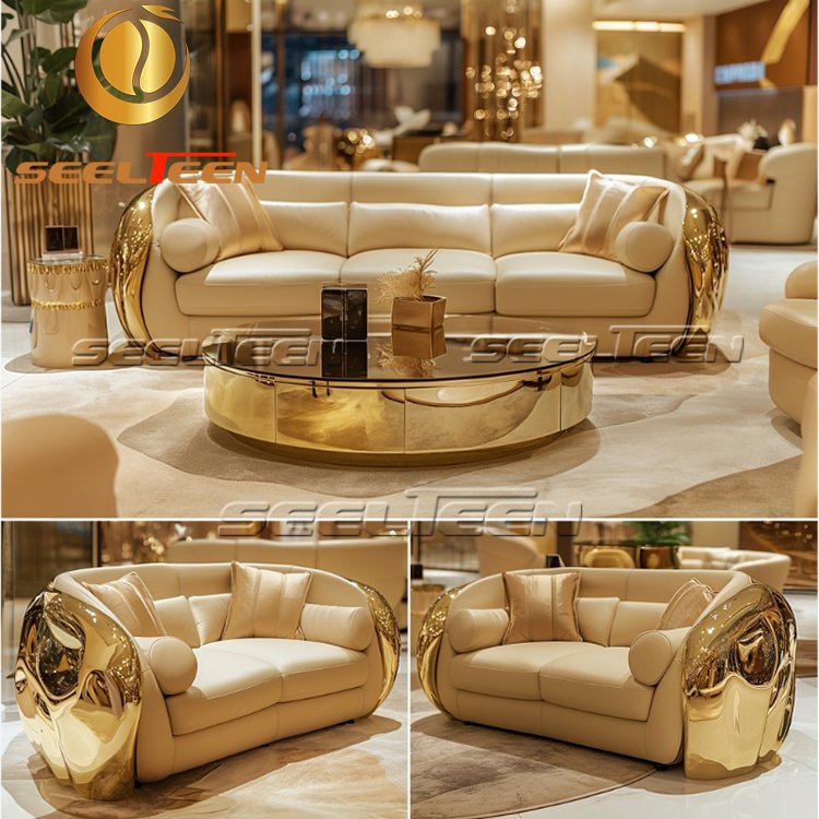 Home furniture decor popular designer style living room furniture sofa set with side table