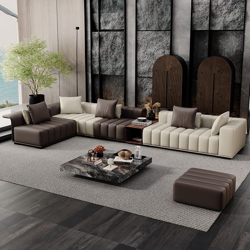 Nice corner leather living room sofas 100% leather l shaped sofa 5 seater royal italian classic german sofas
