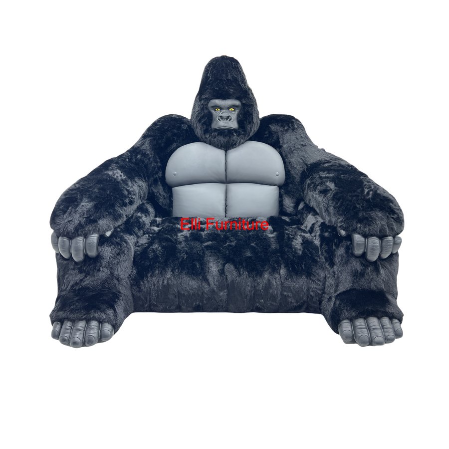 Fur Modular Sofa Chair Animal Velvet Sectional Sofa Couches Living Room Furniture Unique Design Plush King Kong Gorilla Leather