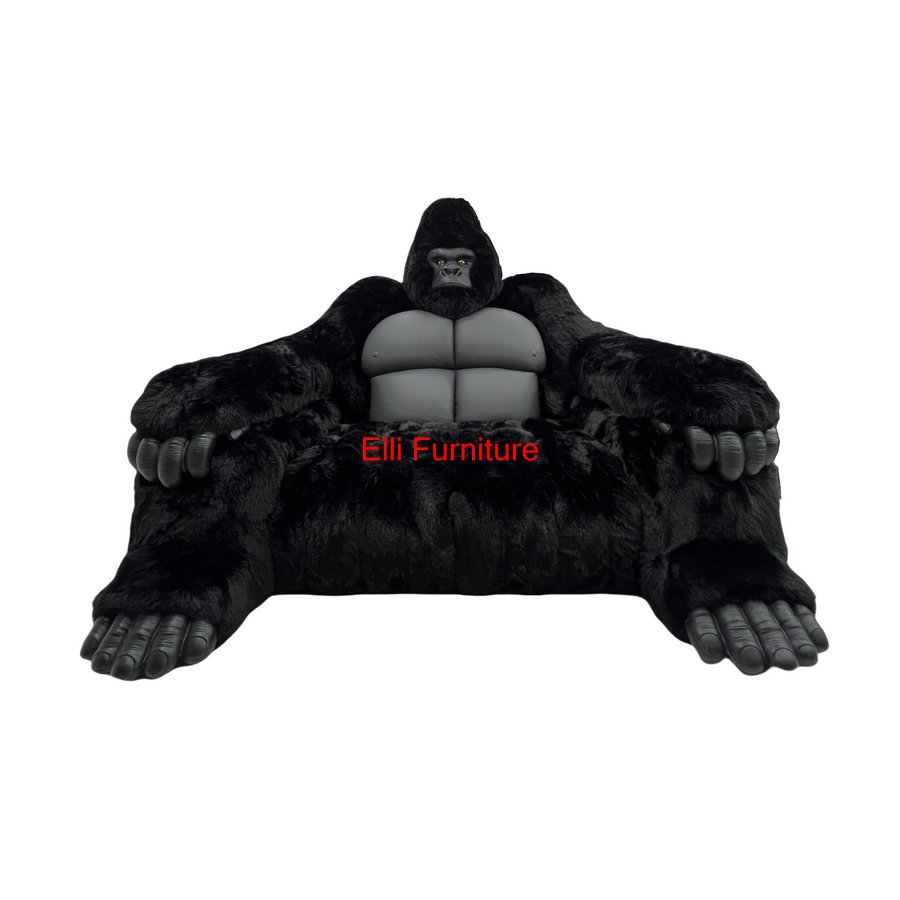 Fur Modular Sofa Chair Animal Velvet Sectional Sofa Couches Living Room Furniture Unique Design Plush King Kong Gorilla Leather