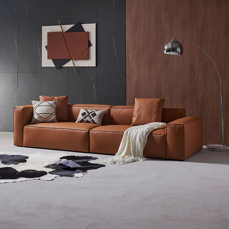 Nordic Small Leather Sofa Seats For Three Or Four Feople Furniture Living Room Sofas For Home