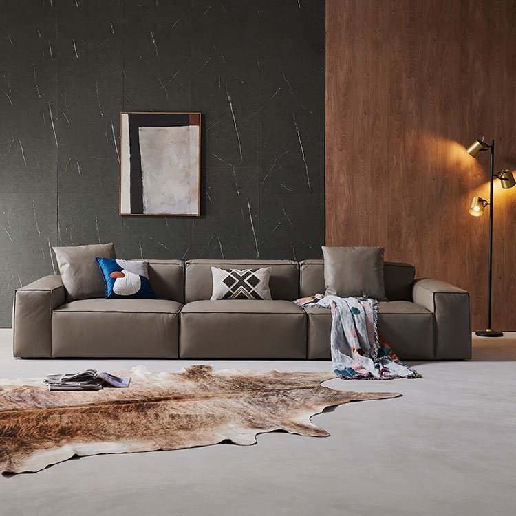 Nordic Small Leather Sofa Seats For Three Or Four Feople Furniture Living Room Sofas For Home